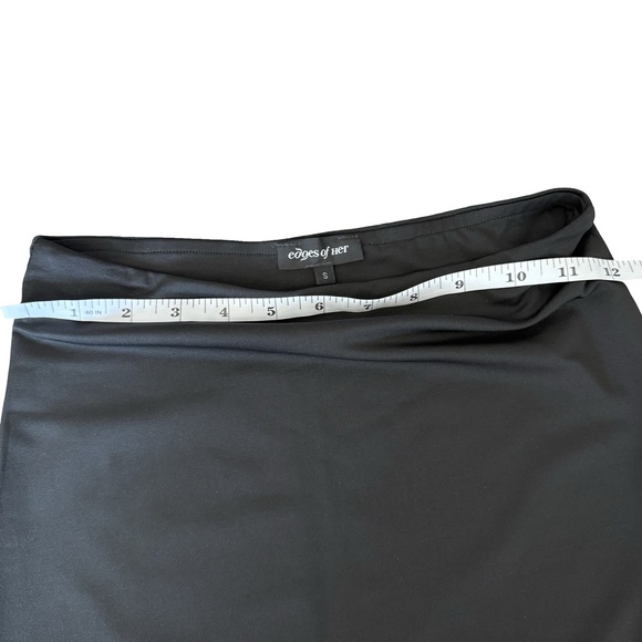 Black Asymmetrical Maxi Skirt Side Slit Womens Size Small - Picture 4 of 6